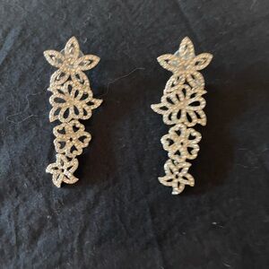 Dazzling Silver Floral Earrings